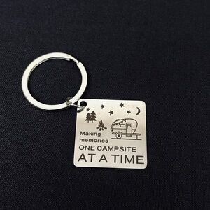 “Making Memories One Campsite at a Time” Square Keychain